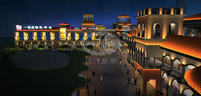 步行街景觀(guān)照明設(shè)計(jì)效果圖