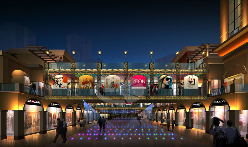 步行街景觀(guān)照明設(shè)計(jì)效果圖