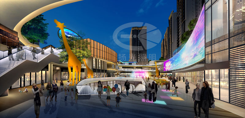 商業(yè)廣場亮化設(shè)計(jì)鳥瞰圖